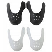 Shoe Crease Protector Inserts - Anti-Wrinkle Fold Protection, Ventilated, Trimmable, Plastic - 2 Pairs, Size 41-47, Black & White